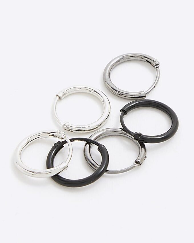 Metallpaket med 3 multi-blandade hoop-örhängen