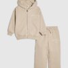 Mini Boys Beige Essentialism Hoodie Set Mini Boys Beige Essentialism Hoodie Set