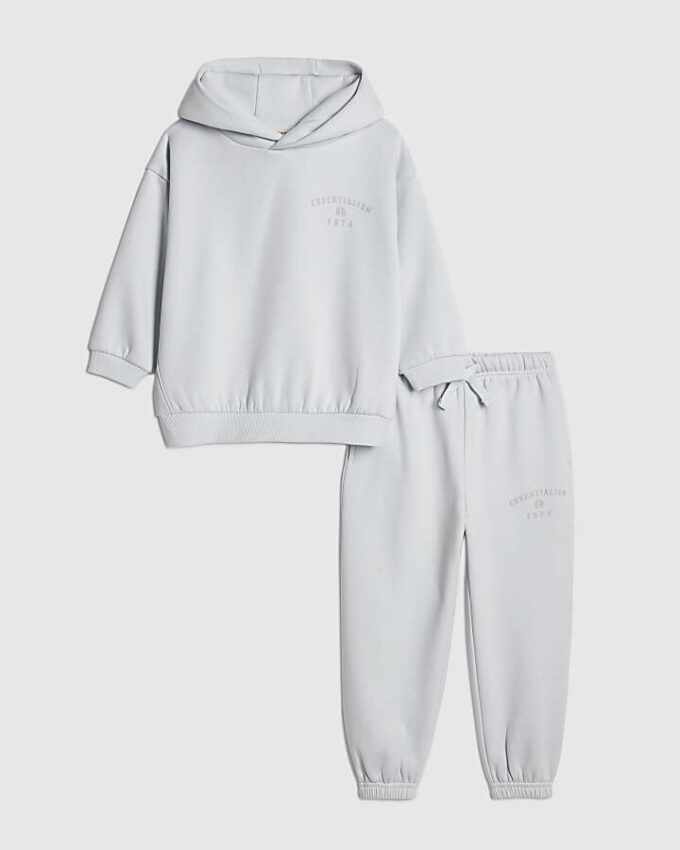 Mini Boys Blue Essentialism Hoodie Set Mini Boys Blue Essentialism Hoodie Set