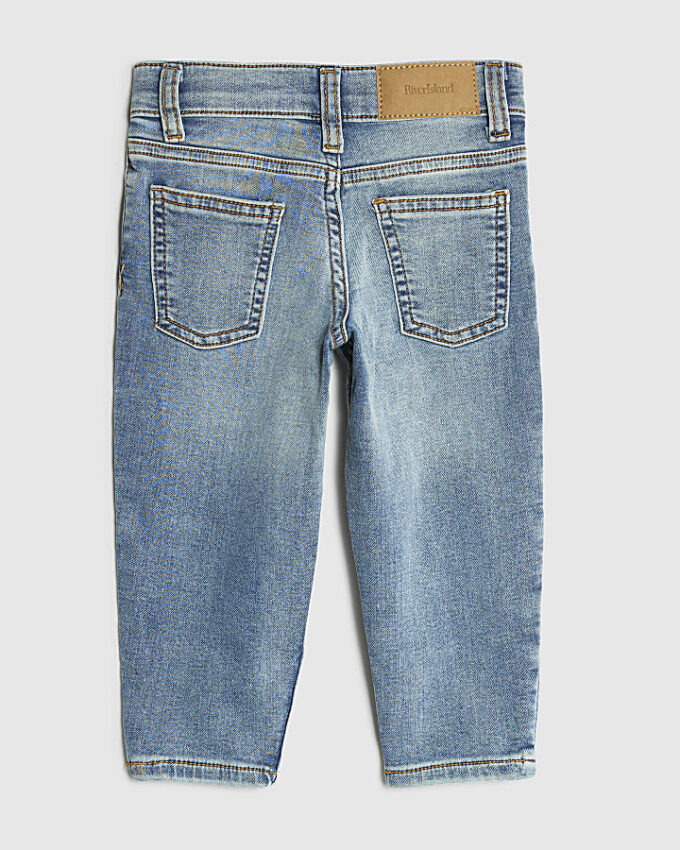 Mini Boys Blue Stretch Tapered Fit Jeans Mini Boys Blue Stretch Tapered Fit Jeans