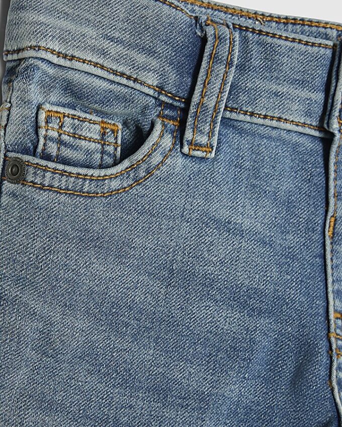Mini Boys Blue Stretch Tapered Fit Jeans Mini Boys Blue Stretch Tapered Fit Jeans
