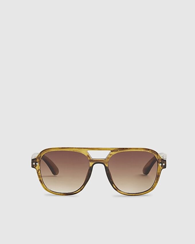 Mini Boys Brown Aviator-solglasögon