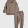 Mini Boys Brown Essentialism Hoodie Set Mini Boys Brown Essentialism Hoodie Set