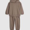 Mini Boys Brown Essentialism Hoodie Set Mini Boys Brown Essentialism Hoodie Set