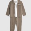 Mini Boys brun jacka 3-delars set Mini Boys brun jacka 3-delars set
