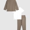 Mini Boys brun jacka 3-delars set Mini Boys brun jacka 3-delars set