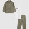 Mini Boys Green Twill Shirt 3 Piece Set Mini Boys Green Twill Shirt 3 Piece Set