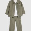 Mini Boys Green Twill Shirt 3 Piece Set Mini Boys Green Twill Shirt 3 Piece Set