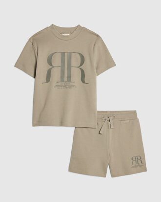 Mini Boys Khaki RR T-shirt och shorts-set