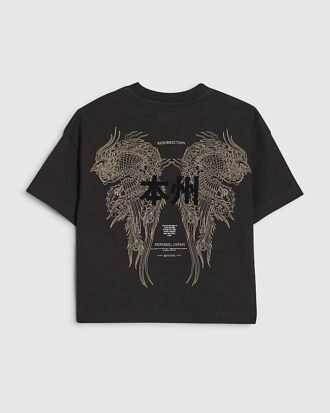 Mini Boys svart Dragon Japanese T-shirt