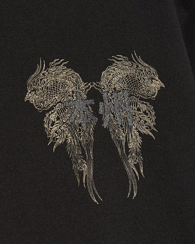 Mini Boys svart Dragon Japanese T-shirt