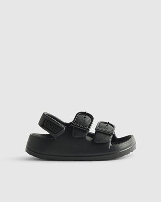 Mini Boys svarta formgjutna sandaler med dubbla remmar