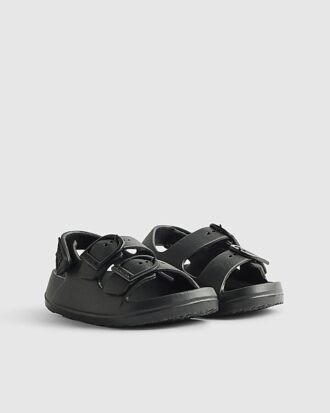 Mini Boys svarta formgjutna sandaler med dubbla remmar