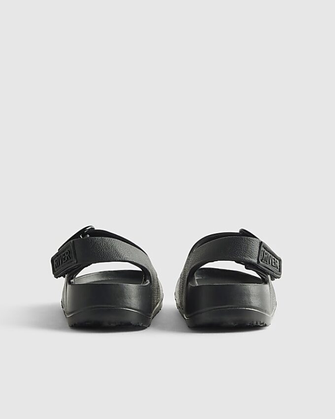 Mini Boys svarta formgjutna sandaler med dubbla remmar