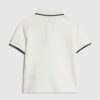Mini Boys vit slim fit texturerad polotröja