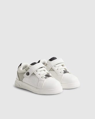 Mini Boys vita RI-präglade sneakers