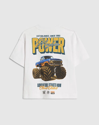 Mini Boys White Monster Truck T-shirt