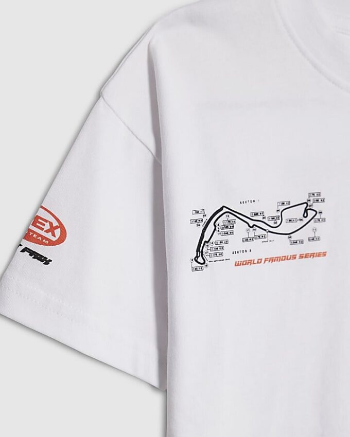 Mini Boys White Motocross Bear Car T-shirt