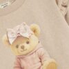 Mini Girls Beige Bow Hat Bear Sweatshirt Set Mini Girls Beige Bow Hat Bear Sweatshirt Set