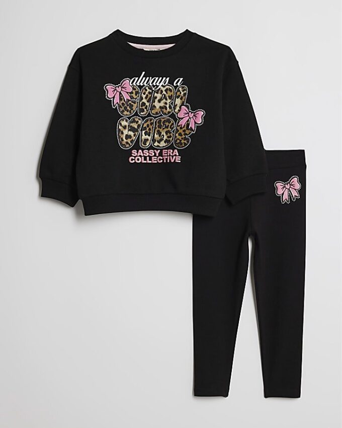 Mini Girls Black Girl Vibe Sweatshirt Set Mini Girls Black Girl Vibe Sweatshirt Set