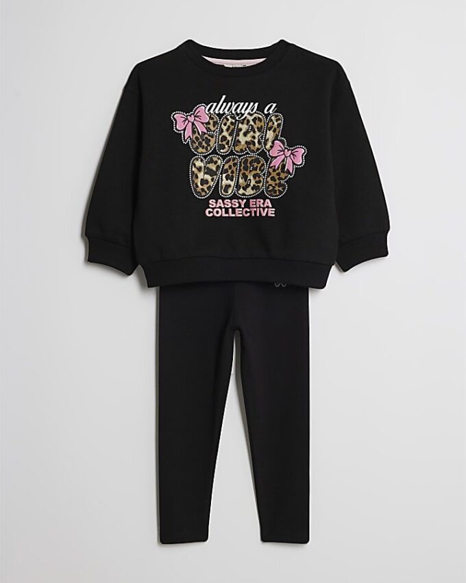 Mini Girls Black Girl Vibe Sweatshirt Set Mini Girls Black Girl Vibe Sweatshirt Set