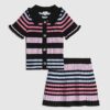 Mini Girls Black Stripe Polo Shirt Set Mini Girls Black Stripe Polo Shirt Set