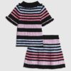 Mini Girls Black Stripe Polo Shirt Set Mini Girls Black Stripe Polo Shirt Set