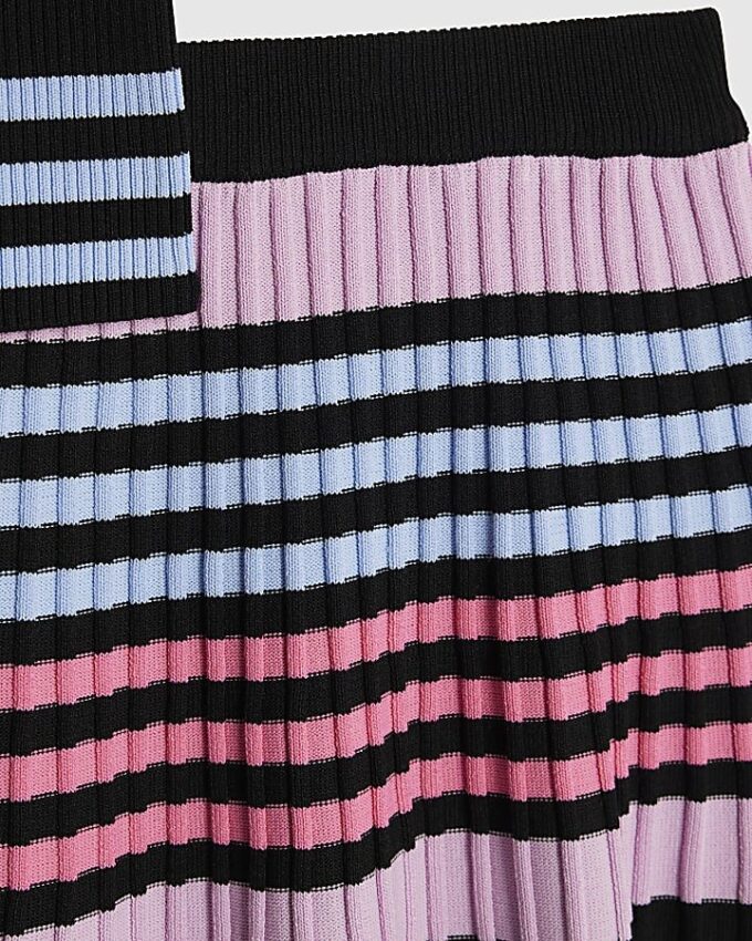 Mini Girls Black Stripe Polo Shirt Set Mini Girls Black Stripe Polo Shirt Set
