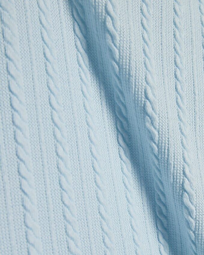 Mini Girls Blue Cable Knitted T-Shirt Set Mini Girls Blue Cable Knitted T-Shirt Set