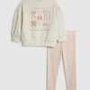 Mini Girls Cream Bow Box Sweatshirt Set Mini Girls Cream Bow Box Sweatshirt Set