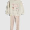 Mini Girls Cream Bow Box Sweatshirt Set Mini Girls Cream Bow Box Sweatshirt Set
