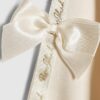 Mini Girls Cream Bow Cinched Sweatshirt Set Mini Girls Cream Bow Cinched Sweatshirt Set
