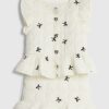 Mini Girls Cream Bow Gilet And Skirt Set Mini Girls Cream Bow Gilet And Skirt Set