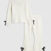 Mini Girls Cream Bow Trousers Set Mini Girls Cream Bow Trousers Set