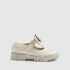 Mini Girls Cream T-Bar Bow Mary Jane-skor