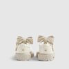 Mini Girls Cream T-Bar Bow Mary Jane-skor