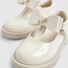 Mini Girls Cream T-Bar Bow Mary Jane-skor