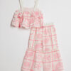 Mini Girls Cream Tiered Broderie Top Set
