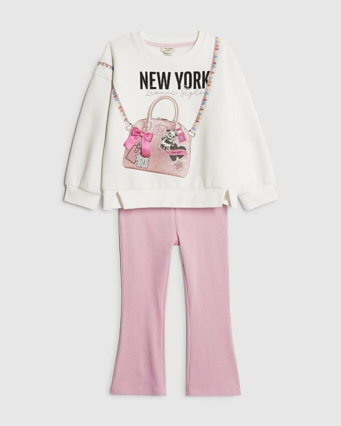 Mini Girls Cream York Bag Sweatshirt Set Mini Girls Cream York Bag Sweatshirt Set