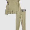 Mini Girls Khaki RI Waist Band Ribbed Set Mini Girls Khaki RI Waist Band Ribbed Set