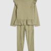 Mini Girls Khaki RI Waist Band Ribbed Set Mini Girls Khaki RI Waist Band Ribbed Set