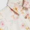 Mini Girls krämfärgad balklänning med blommönster