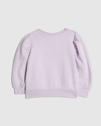 Mini Girls lila sweatshirt med rosett