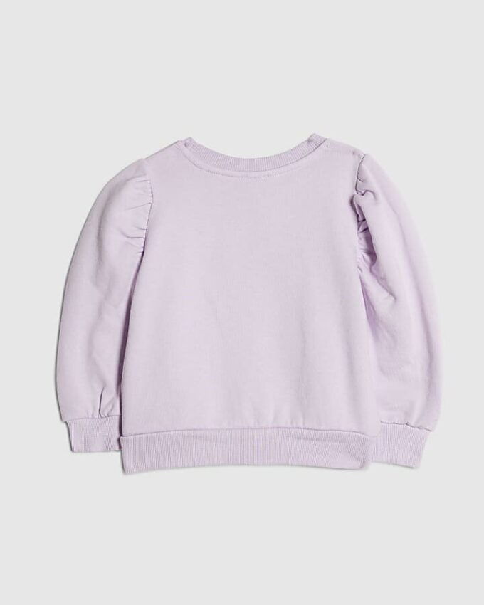 Mini Girls lila sweatshirt med rosett