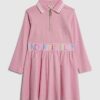 Mini Girls Pink RI Ribbed Dress