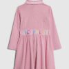 Mini Girls Pink RI Ribbed Dress