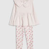Mini Girls Pink Rib Collar Peplum Top Set Mini Girls Pink Rib Collar Peplum Top Set