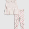 Mini Girls Pink Rib Collar Peplum Top Set Mini Girls Pink Rib Collar Peplum Top Set