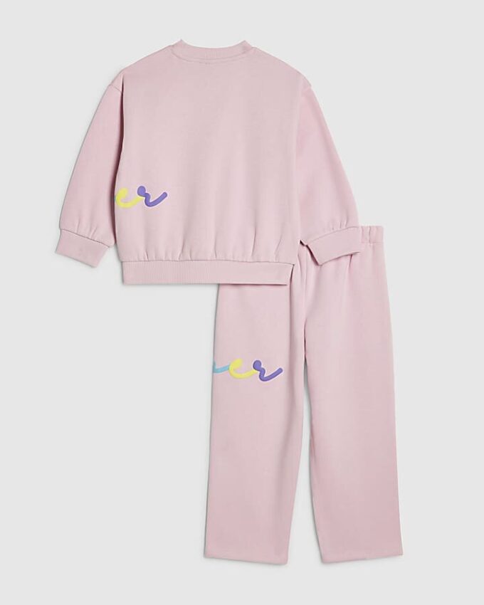 Mini Girls Pink River Sweatshirt Set Mini Girls Pink River Sweatshirt Set