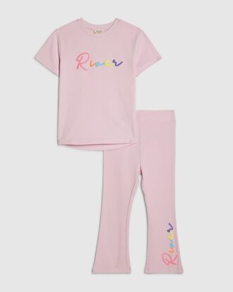 Mini Girls Pink River T-shirt-set
